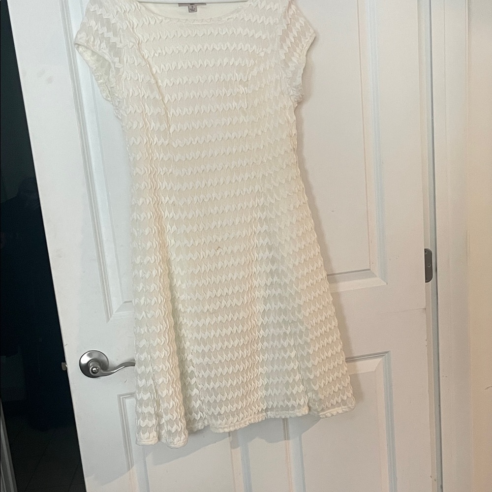 Elegant White Textured Dress